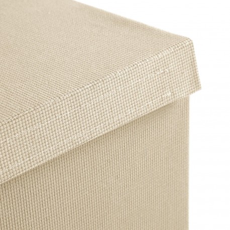 PANIER LINGE RECTANGULAIRE PLIABLE CRÈME