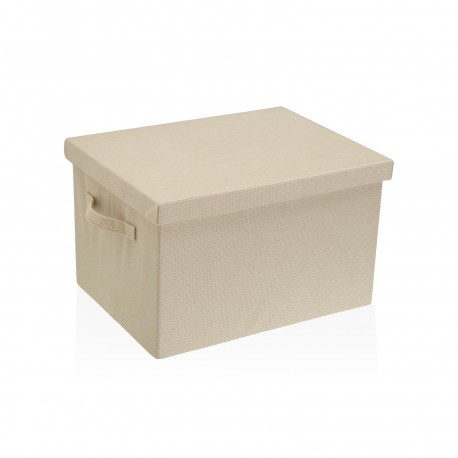 PANIER RECTANGULAIRE AVEC COUVERCLE PLIABLE CRÈME