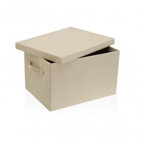 PANIER RECTANGULAIRE AVEC COUVERCLE PLIABLE CRÈME