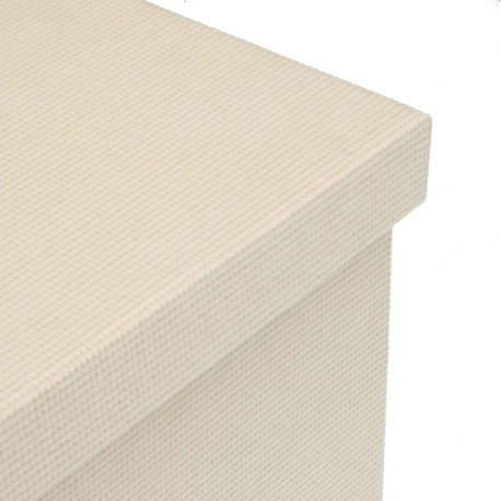 PANIER RECTANGULAIRE AVEC COUVERCLE PLIABLE CRÈME