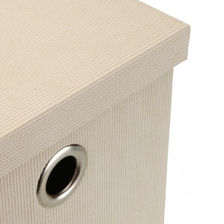 PANIER CARRÉ AVEC COUVERCLE PLIABLE CRÈME