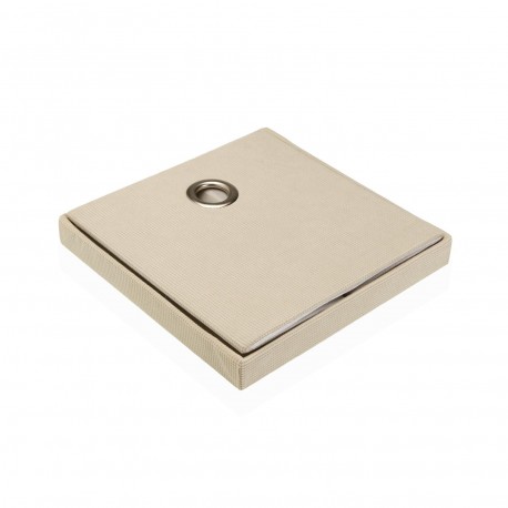 PANIER CARRÉ AVEC COUVERCLE PLIABLE CRÈME