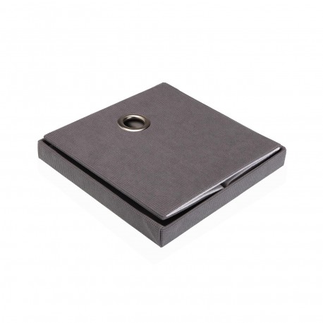 PANIER CARRÉ AVEC COUVERCLE PLIABLE GRIS CLAIR