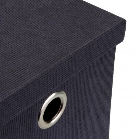 PANIER CARRÉ AVEC COUVERCLE PLIABLE GRIS FONCÉ