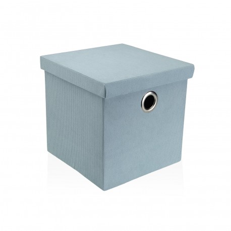 PANIER CARRÉ AVEC COUVERCLE PLIABLE BLEU