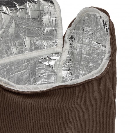 SAC ISOTHERME COZY EN VELOURS MARRON
