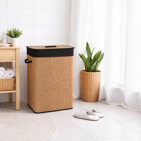 PANIER LINGE PLIABLE BORDURE NOIRE