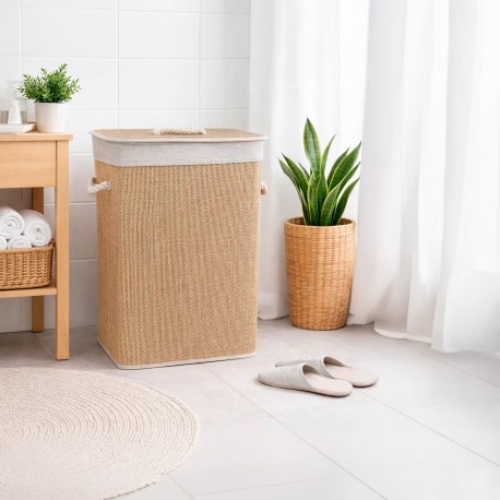 PANIER LINGE PLIABLE BORDURE BLANCHE