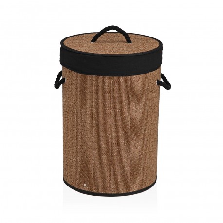 PANIER LINGE ROND PLIABLE BORDURE NOIRE