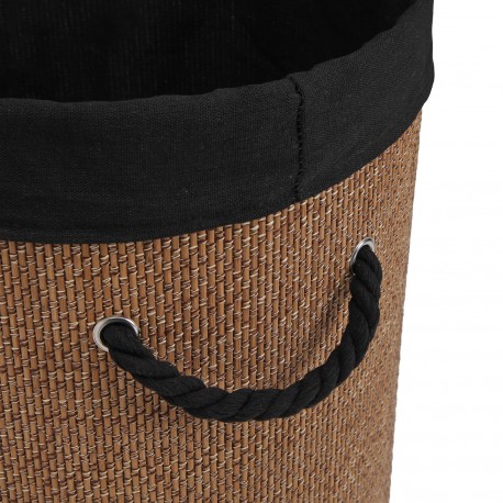 PANIER LINGE ROND PLIABLE BORDURE NOIRE