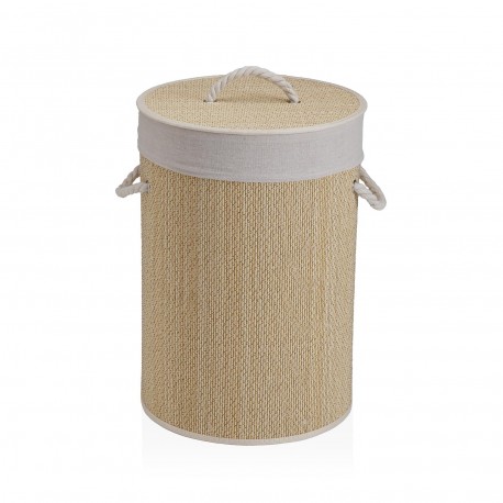 PANIER LINGE ROND PLIABLE BORDURE BLANCHE