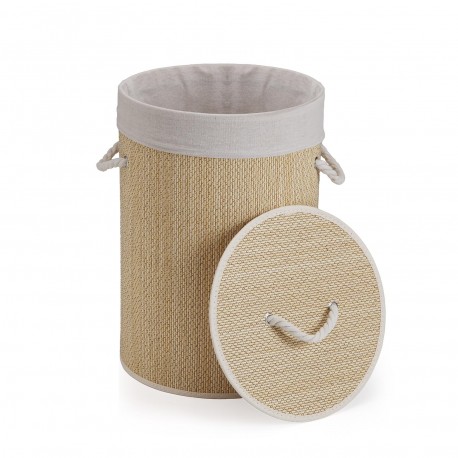 PANIER LINGE ROND PLIABLE BORDURE BLANCHE