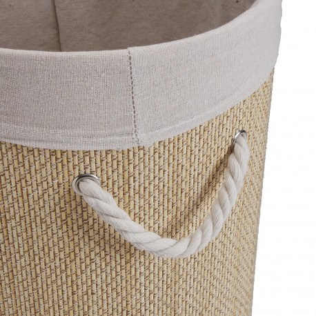PANIER LINGE ROND PLIABLE BORDURE BLANCHE