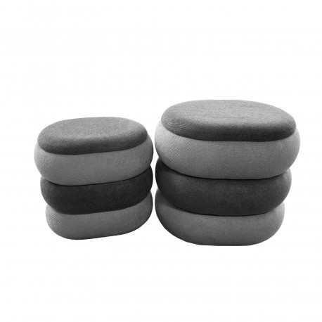 SET 2 POUFS GRIS
