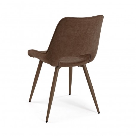 CHAISE TAPISSÉE NILO MARRON