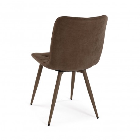 CHAISE TAPISSÉE RENO MARRON