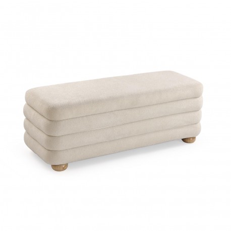 SET BANC ET 2 POUFS GRIS