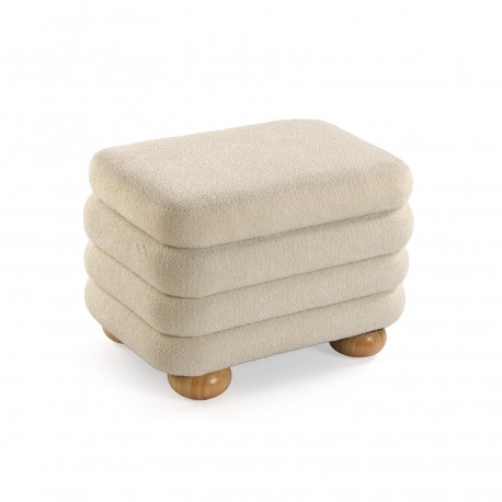SET BANC ET 2 POUFS BEIGE
