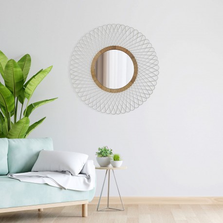 MIROIR ROND SPIRALE BLANCHE