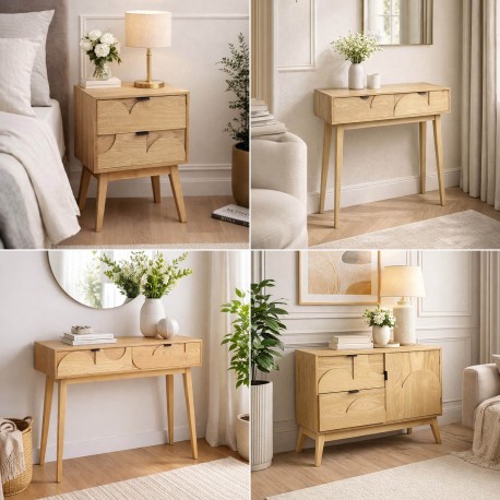 COMMODE 2 TIROIRS ET PORTE SARA