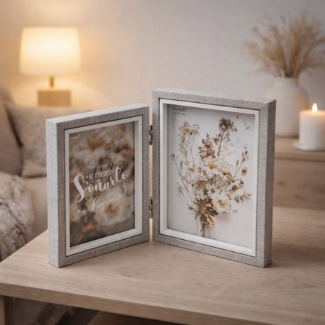 CADRE PHOTO BOIS MAGY DOUBLE 10X15 + 13X18