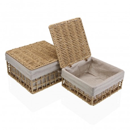 SET DE 2 PANIERS MARRON NADIR AVEC COUVERCLE
